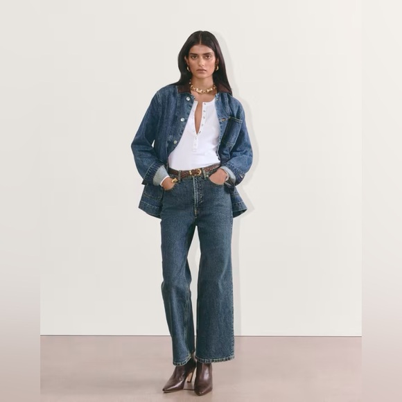 ✨EVERLANE THE WAY HIGH SAILOR JEANS IN DEEP BLUE 25 - Picture 1 of 10